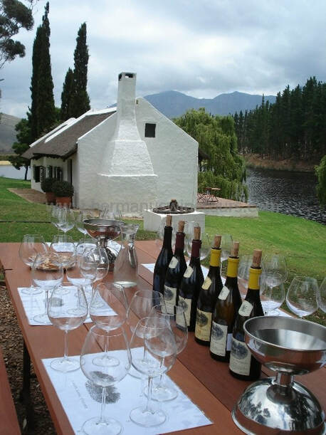 Hermanus wineries and wine estates in Hemel-en-Aarde valley, near Cape Town, South Africa