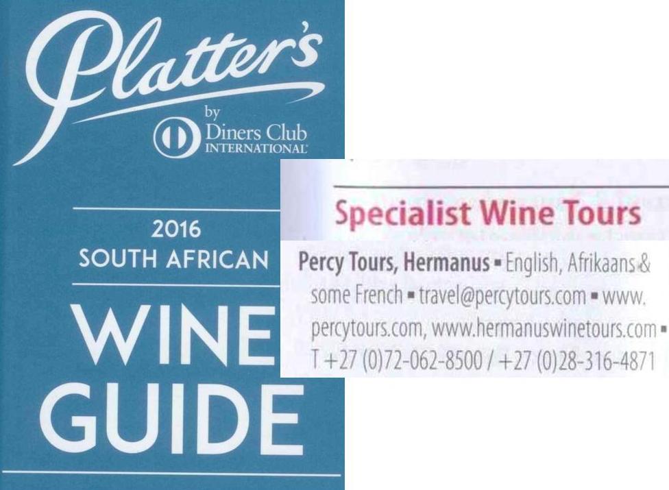 John Platter recommends Percy Tours in Hermanus for Hermanus Wine Tours