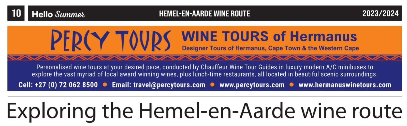 Summer guide to Hermanus wine route Hemel-en-Aarde - Dec 2023